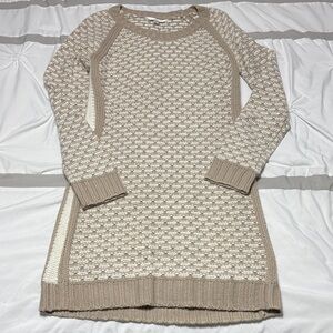 Charming Charlie - Beige and Cream Knit Sweater Dress